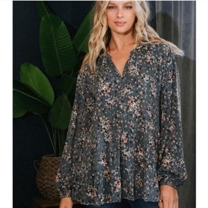 68864 Floral Babydoll Top